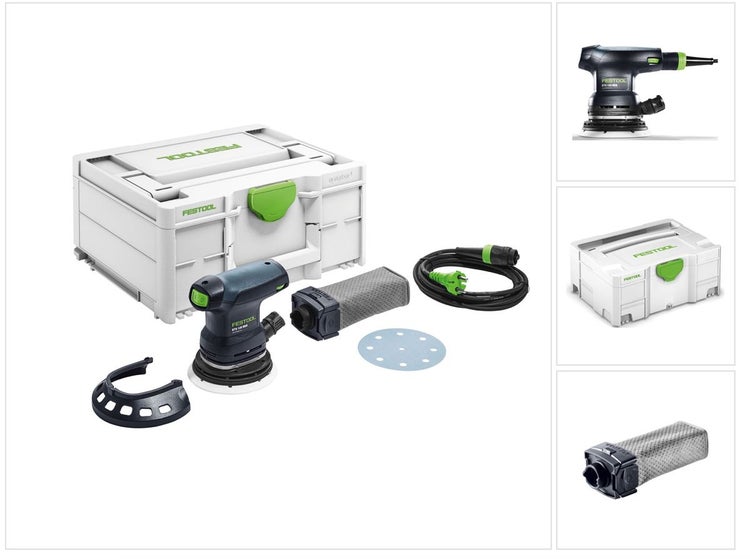 Festool ETS 125 REQ-Plus Exzenterschleifer 250W 2mm Hub 125mm im Systainer + Zubehör ( 574636 ) + extra Staubfangbeutel