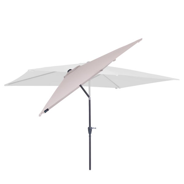 VONROC Sonnenschirm rechteckig 200x300 - Rechteckiger Sonnenschirm für Terasse, Garten, Balkon, Gastro - Knickbar, Kurbel, Wetterfest - Rapallo (Beige)