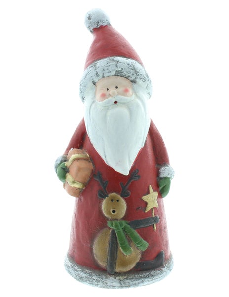 FRANK FLECHTWAREN | Santa Geschenk, 10 x 8 x 22 cm, POLYRESIN
