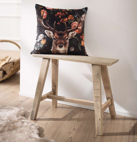FRANK FLECHTWAREN | Holzbänkchen Used-Look, hoch, HOLZ, 58 x 17 x 45 cm