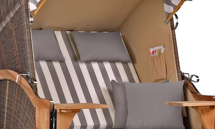 Strandkorb Nordstrand Teak PE grey Dessin 513