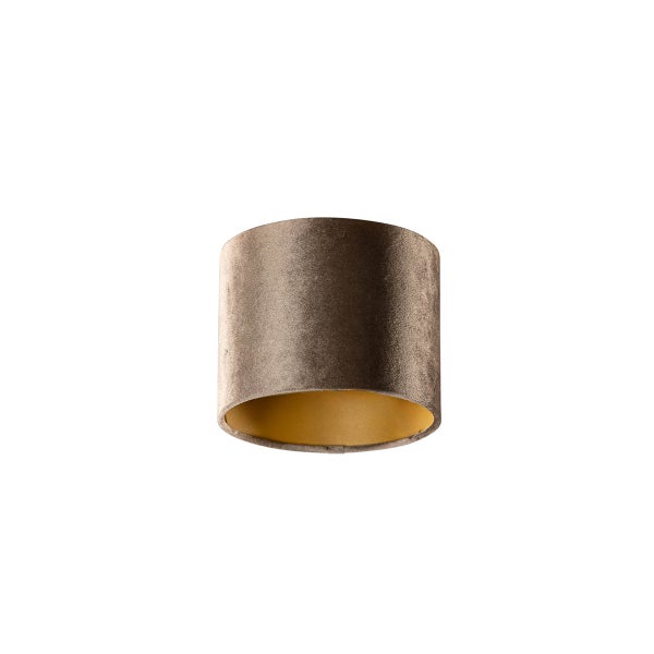 Samtlampenschirm Braun mit goldener Innenseite 18/18/14