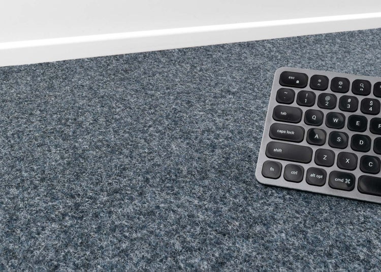Nadelvlies Teppichboden blau grau Nadelfilz Meterware Robuster Textilbelag 500 cm Breite (Meterware)
