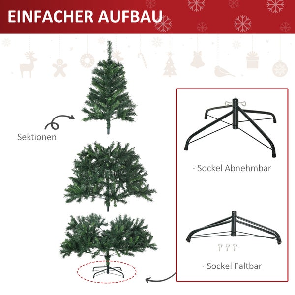 HOMCOM Weihnachtsbaum, Ø 112 x H180 cm, PVC, Grün