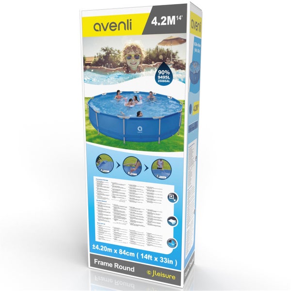 Avenli Frame Pool Verpackung mit den Maßen 4,20 Meter mal 84 Zentimeter