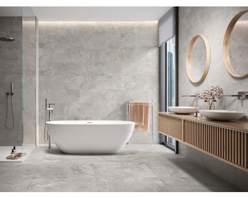 Feinsteinzeug Wand- und Bodenfliese Dolomiti ash 60x60cm Steinoptik Fliese matt rektifiziert