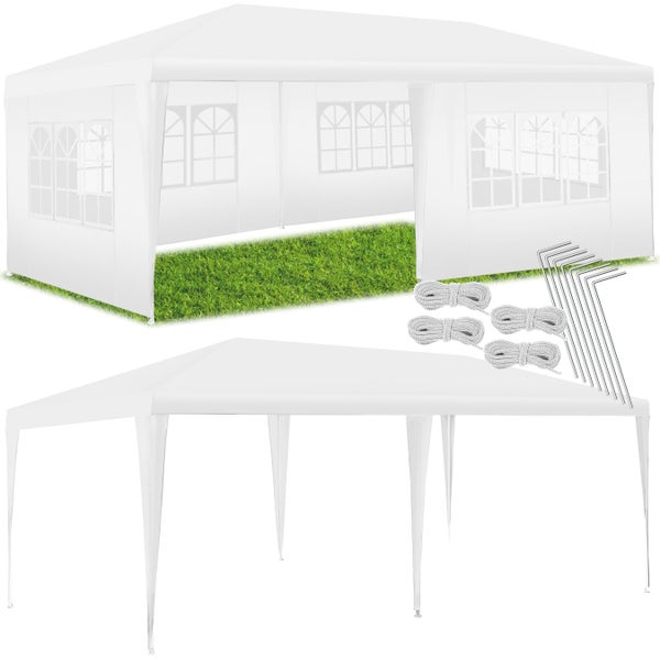 Pavillon tectake Vivara inklusive Spannseile und Heringe 6 x 3 m weiß