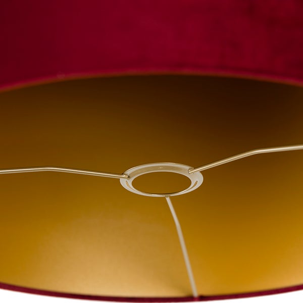 Samt Lampenschirm Rot 40/40/40 mit goldener Innenseite