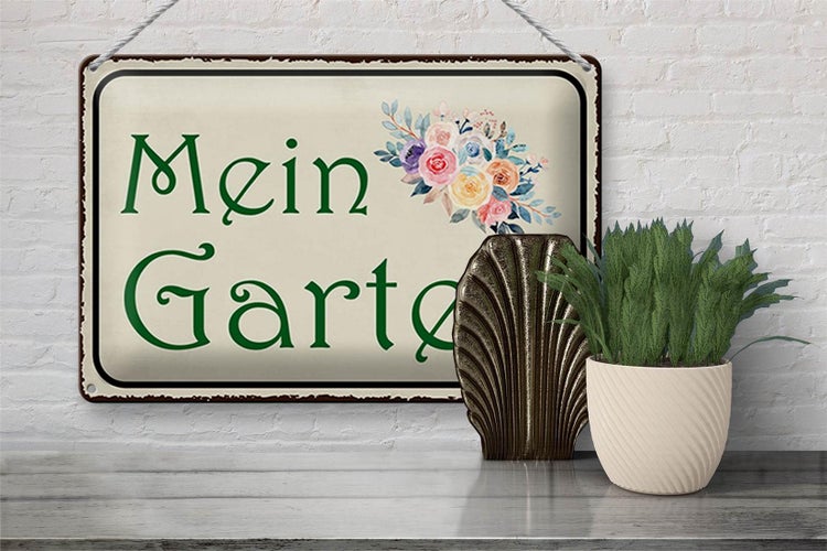 Blechschild Spruch 30x20cm mein Garten