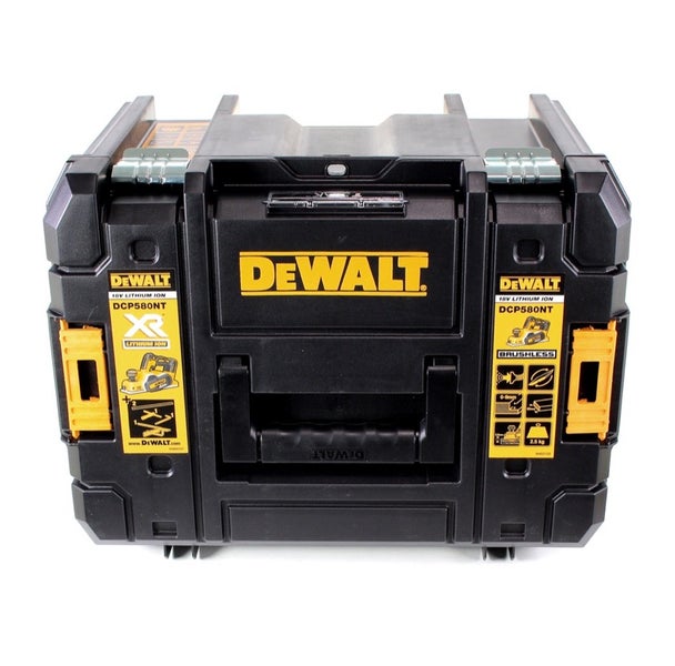 DeWalt Systemkoffer TSTAK für Akku-Hobel DCP580, robuster Werkzeugkoffer aus Kunststoff mit Tragegriff und seitlichen Verschlüssen