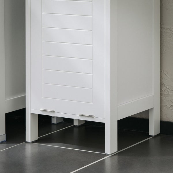 Weißer Badezimmer Hochschrank mit Tür und Beinen