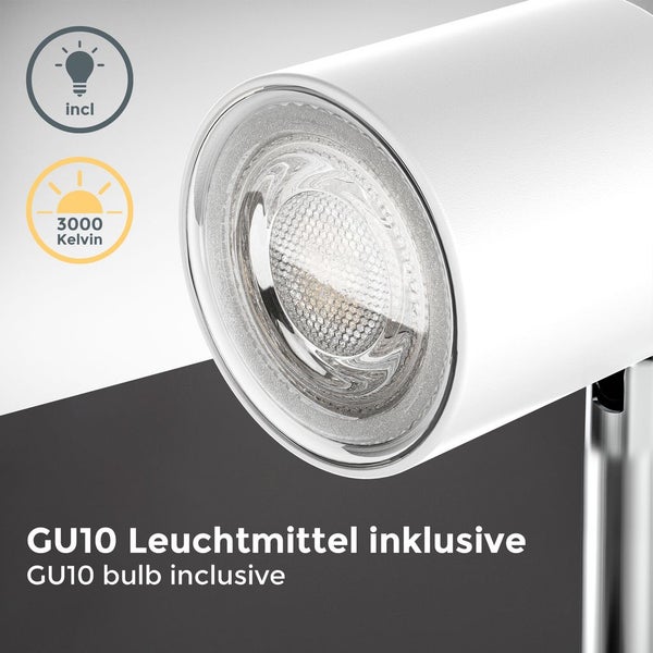 Klemmlampe - 5W, 400lm, LED, mit Stecker, dimmbar, warmweiß, weiß
