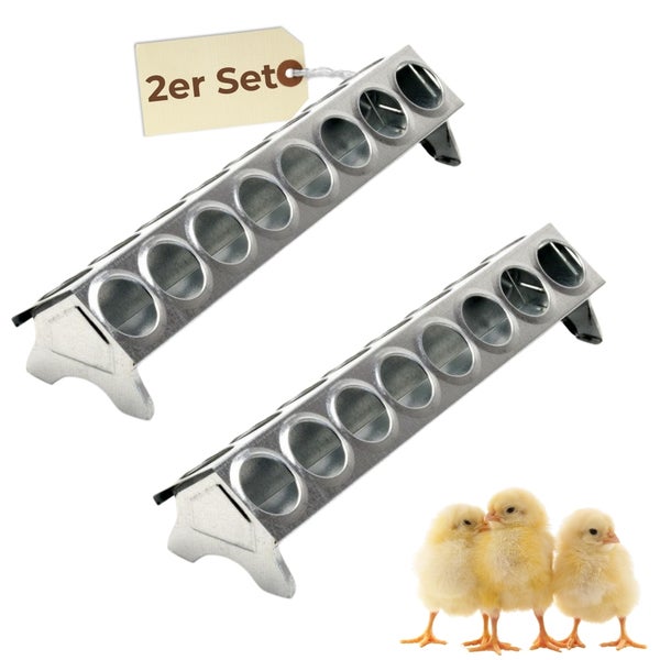 Zwei Futterraufen für Küken, Set