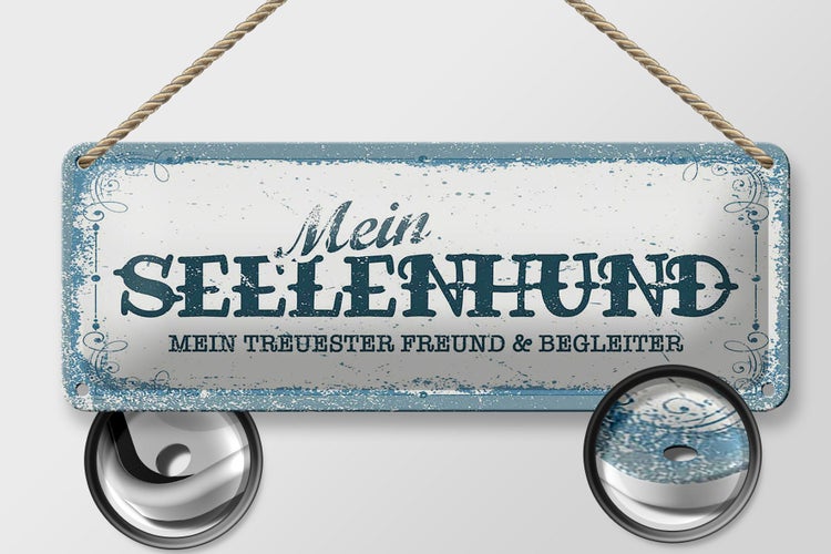 Blechschild Spruch 27x10cm Mein Seelenhund mein treuester Dekoration