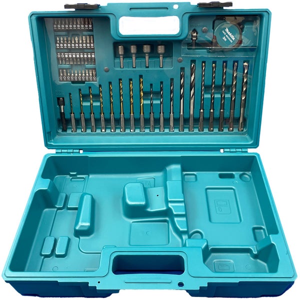 Makita Werkzeugkoffer mit Bohrern, Bits und Maßband
