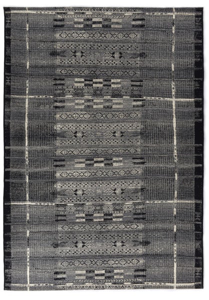 Gewebter Outdoorteppich mit abstrakten Muster Auora Grau 80x165 cm