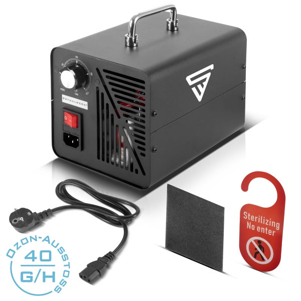 STAHLWERK Ozongenerator mit Filter, Stromkabel und Warnschild