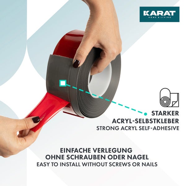 FLOORDIREKT Sockelleiste Oslo - Zuschneidbar & Selbstklebend - Starker Halt - Grau - 25 m
