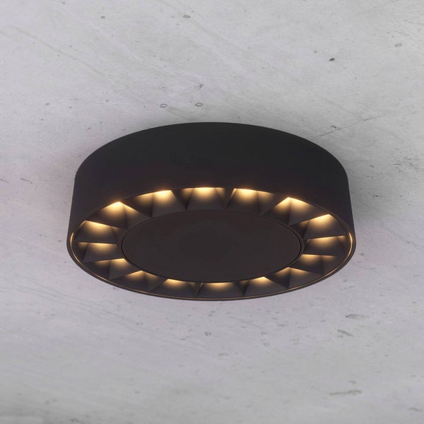 Lucande LED Deckenleuchten Kelissa (Modern) in Schwarz aus Aluminium (1 flammig, ) - Außenleuchte für Garten Terasse Balkon & Haus Deckenleuchte Badezimmerleuchte