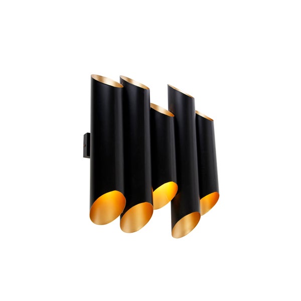Wandleuchte schwarz mit goldenem Interieur 10 Lichter - Whistle