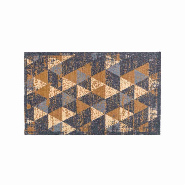 Rechteckige Fußmatte mit geometrischem Dreiecksmuster