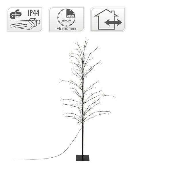 ECD Germany LED-Baum 180 cm mit 480 warmweißen LEDs, Lichterbaum mit Timer, Leuchtbaum Innen & Außen IP44, Beleuchteter Dekobaum, Baum mit Beleuchtung für Weihnachten, Flexibel Zweige, Weihnachtsdeko