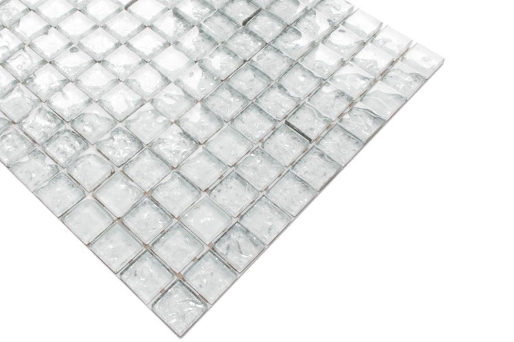 Glasmosaik auf Netz für Bad und Küche 30cm x 30cm  - Cloud
