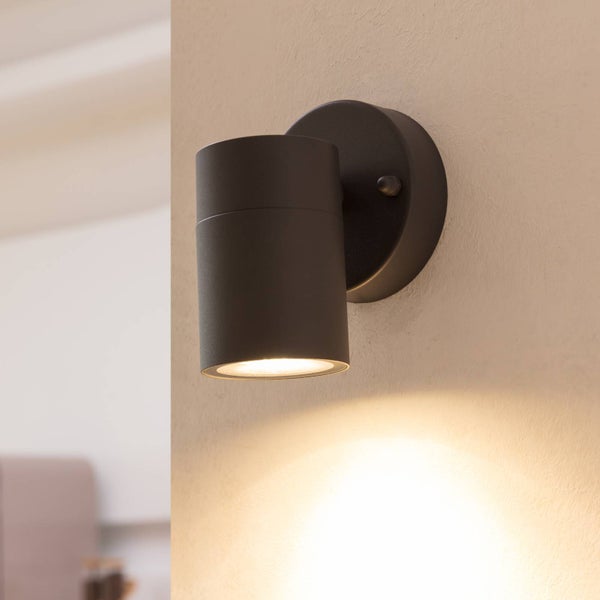 PRIOS Wandleuchte außen Tulimar (spritzwassergeschützt (Modern) in Schwarz aus Aluminium (1 flammig, GU10) - Außenwandleuchten Wandlampe Led Außenlampe Outdoor für Außenwand/Hauswand