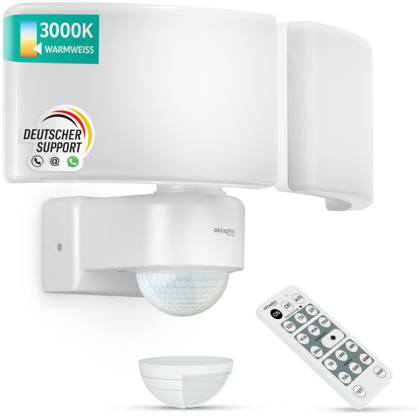 Oktaplex Beleuchtung mit Bewegungsmelder, Fernbedienung und deutschem Support