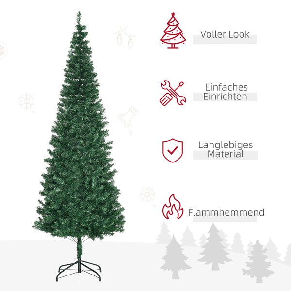 HOMCOM Weihnachtsbaum, Ø81 x 210 cm, PVC, Grün