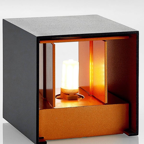 Arcchio Wandlampe Schwarz Gold, Wandleuchte innen indirektes Licht Up and Down Leuchte Wandbeleuchtung Wohnzimmer 1x G9 max. 5W ohne Leuchtmittel