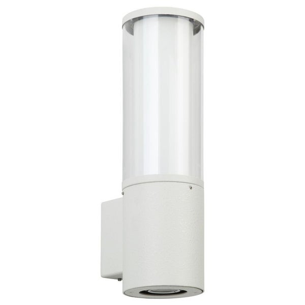 Runde Wandleuchte A-177012, weiß, 2-flammig, Aluminium, Acrylglas, Opalglas, für LED Retrofit, mit Montageplate