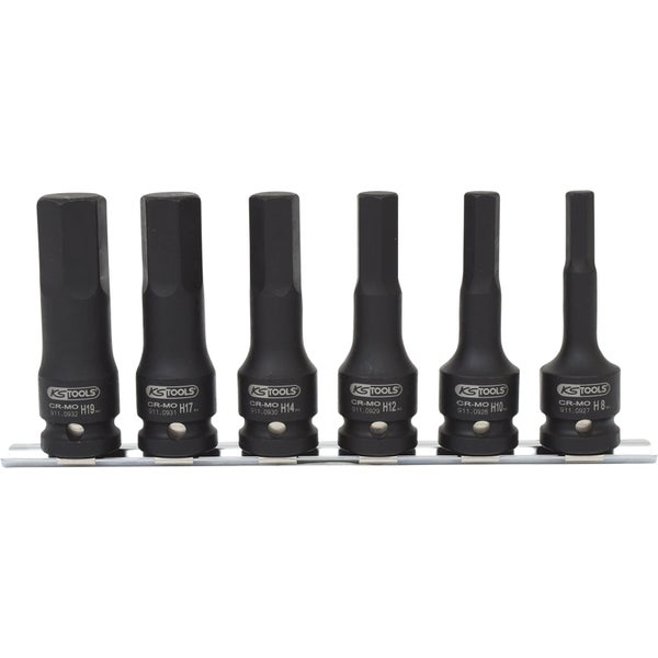 Sechskant-Steckschlüssel-Satz auf einer Schiene