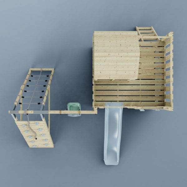 OutdoorToys Spielturm Ida aus Holz in Blau Babyschaukel