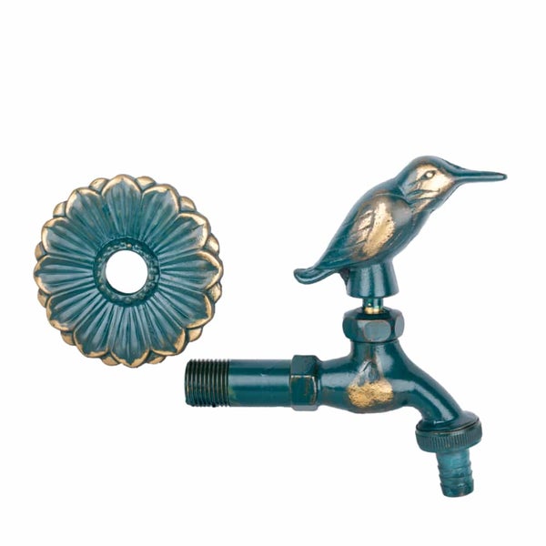 Nostalgie Auslaufventil Vogel patiniert 1/2