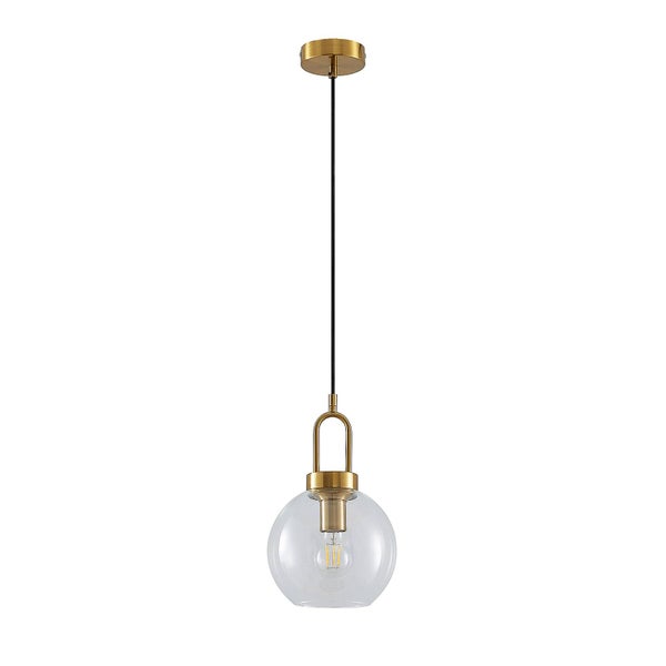 Lucande Pendelleuchte Nalian (Retro, Vintage Antik) in Gold / Messing aus Glas (1 flammig E27) - Hängelampe Esstischlampe Hängeleuchte Wohnzimmerleuchte
