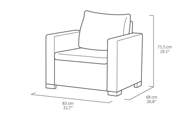 Keter California Chaise Longue Loungeset - 3/4 Personen - Cappuccino