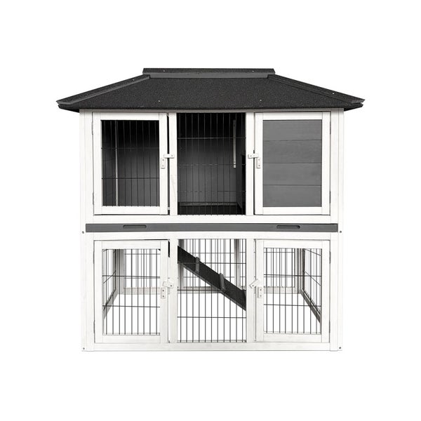 Home Deluxe Kaninchenstall TOCA – 115 x 115 cm | Wetterfestes Tannenholz-Gehege für drinnen & draußen