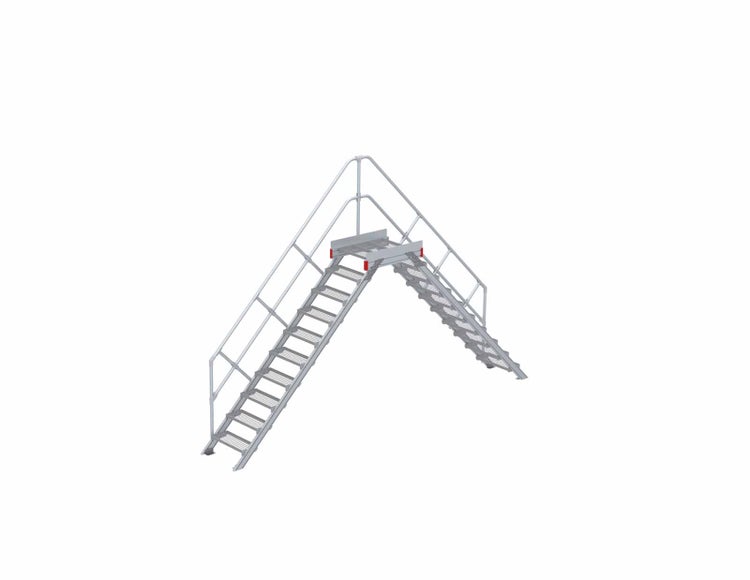 Doppelte Treppenanlage mit Geländer für den Gerüstbau