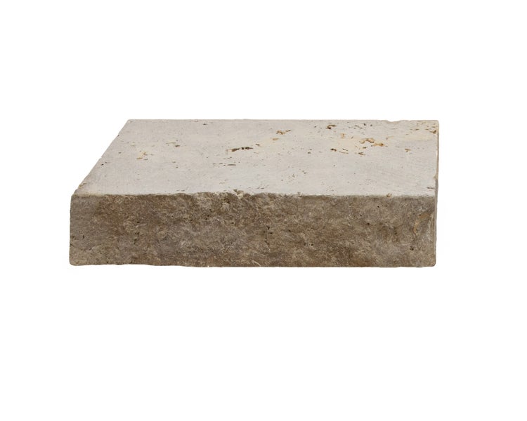 Wohnrausch Naturstein Mauersteine Travertin BROWN, spaltrau, getrommelt, braun, L 15-50, B 18-20, H 7,5 cm, 1 qm