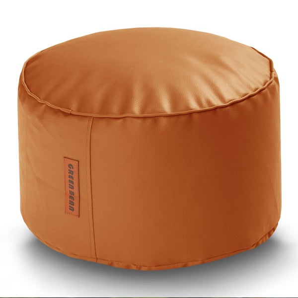 Green Bean Sitzhocker aus Kunstleder - Pouf mit EPS Perlen Füllung - 43 x 30 cm - perfekte Ergänzung zum Sitzsack - Sitzwürfel Sitzkissen Hocker Fußhocker - Cognac