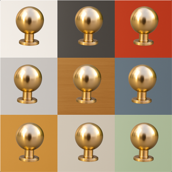 Möbelknopf aus Metall, Kugelform