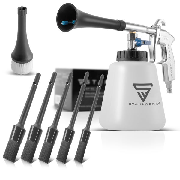 STAHLWERK Druckluft-Reinigungspistole mit Reinigungsbürsten-Set