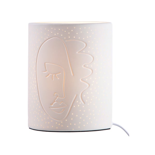 Tischleuchte GILDE VISIONE Lampe weiß Höhe 21cm Porzellan