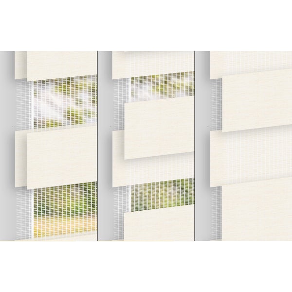 ECD Germany Doppelrollo 45 x 150 cm - Natur - Klemmfix - Duo-Rollo - ohne Bohren - mit Klemmträgern - für Sonnen- und Sichtschutz - inkl. Befestigungsmaterial - Seitenzugrollo - Verdunklungsrollo