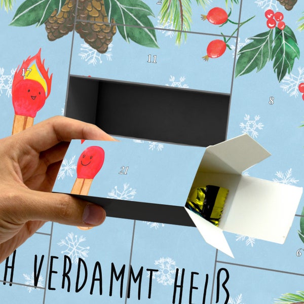 Mr. & Mrs. Panda Befüllbarer Adventskalender Streichhölzer - Blau Pastell