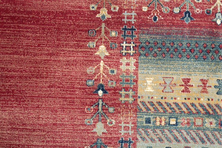 Gewebter Teppich mit Glanz Cherina Rot 80x150 cm