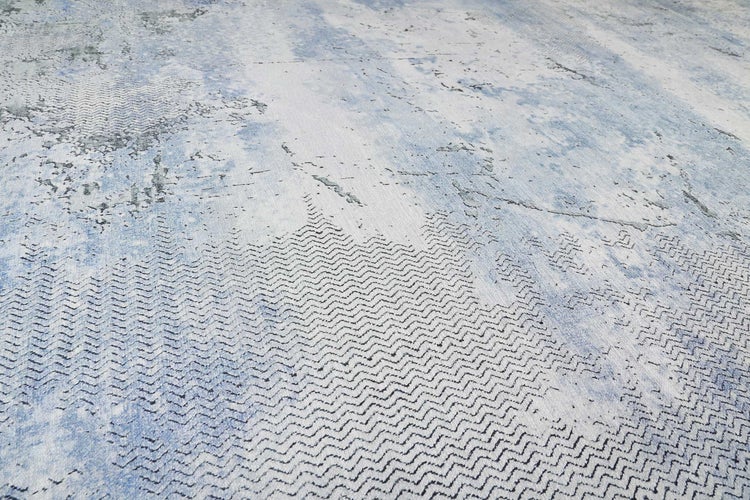 Vintage Teppich Blau Grau Kurzflor Radiate WECONhome 160x230 cm