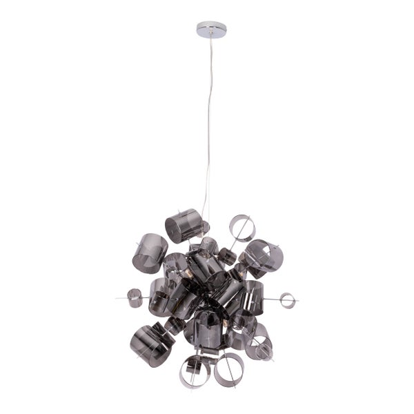 Moderne Hängeleuchte mit zylinderförmigen Lampenschirmen