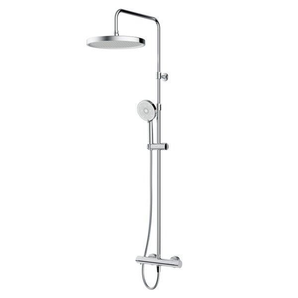 Duschsystem mit Kopfbrause und Handbrause inklusive Thermostatarmatur aus Metall